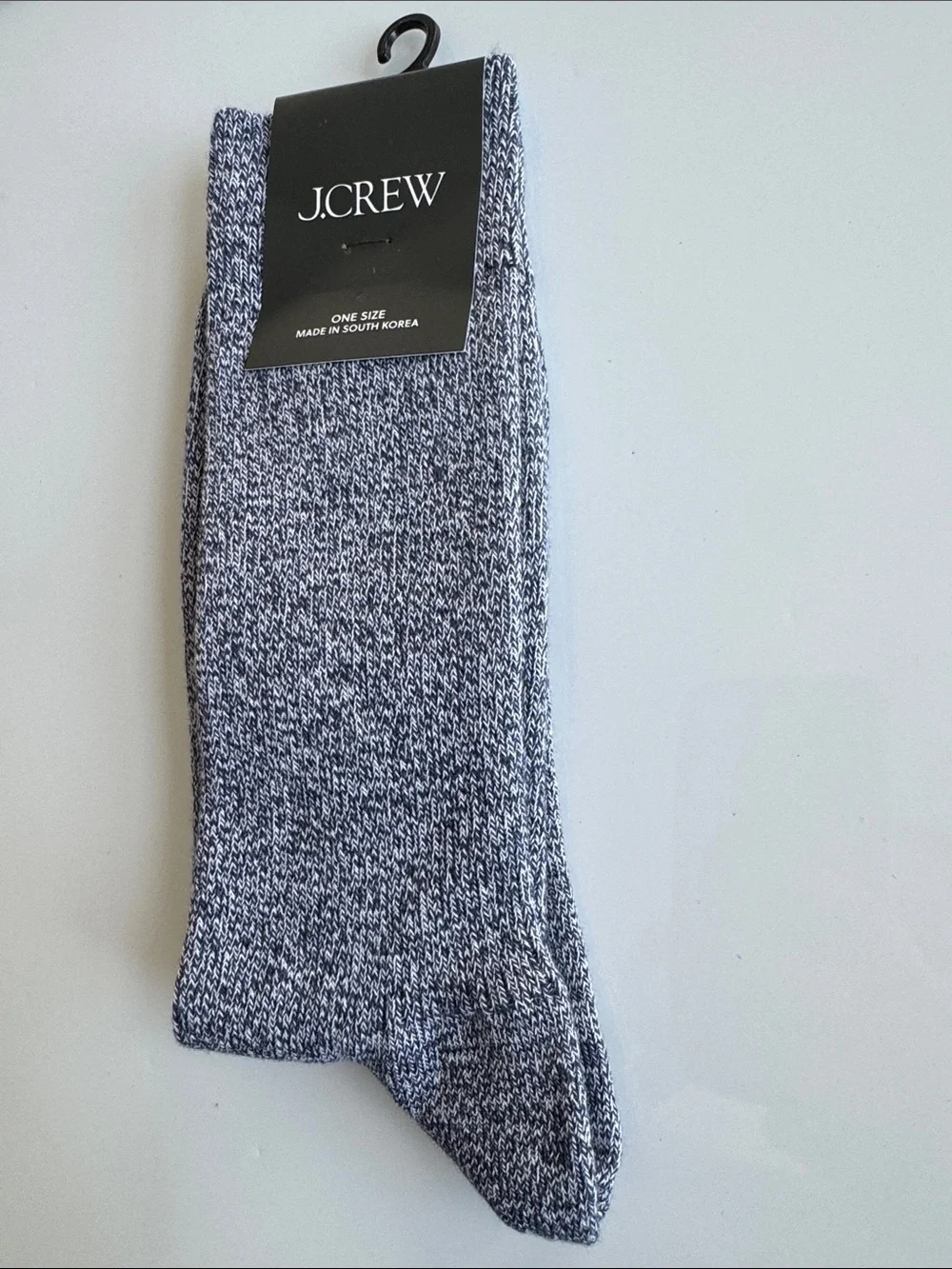 NWT! J. Crew Men’s Heathered Navy & White Crew Socks